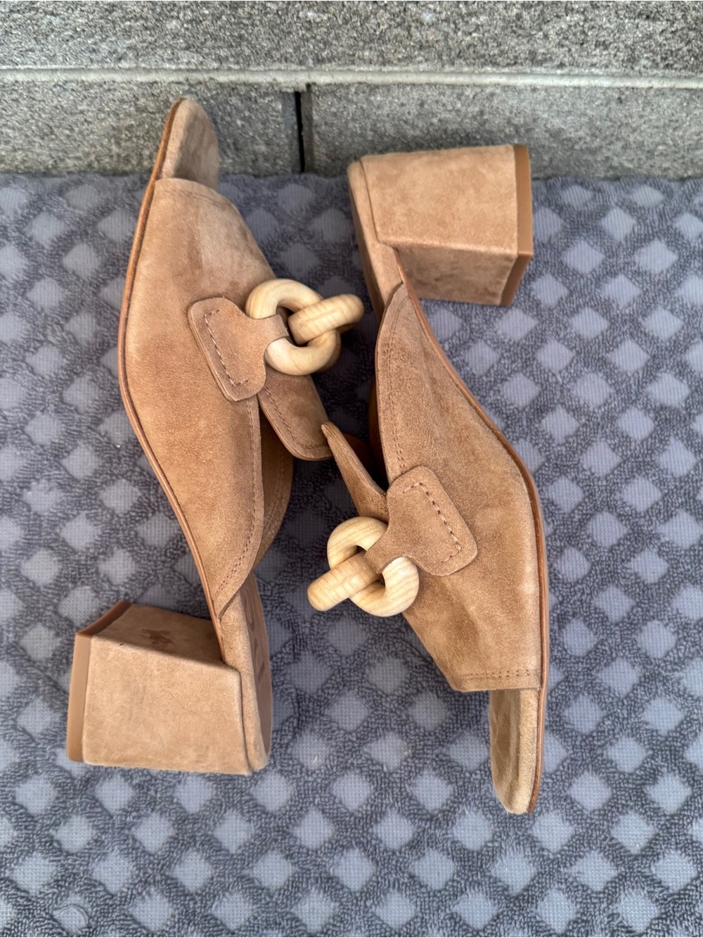 Pedro Garcia Umita Slide Sandal Beige Suede Women Size 7.5 - Picture 4 of 9